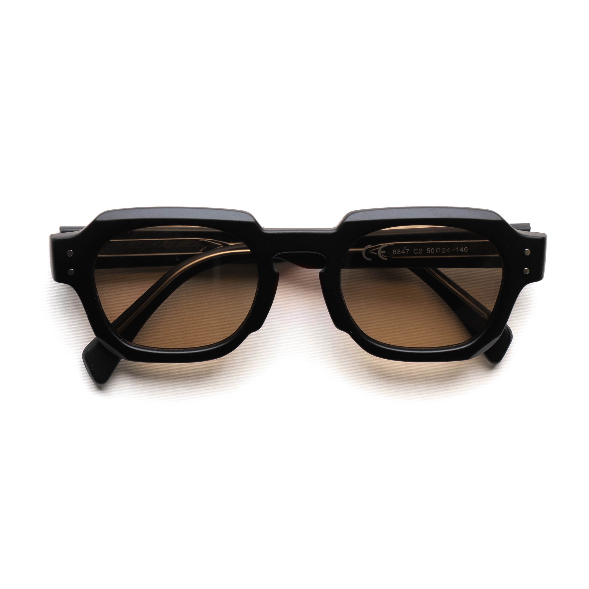 [ Bolt ] Unisex Geometric Sunglasses - Biege