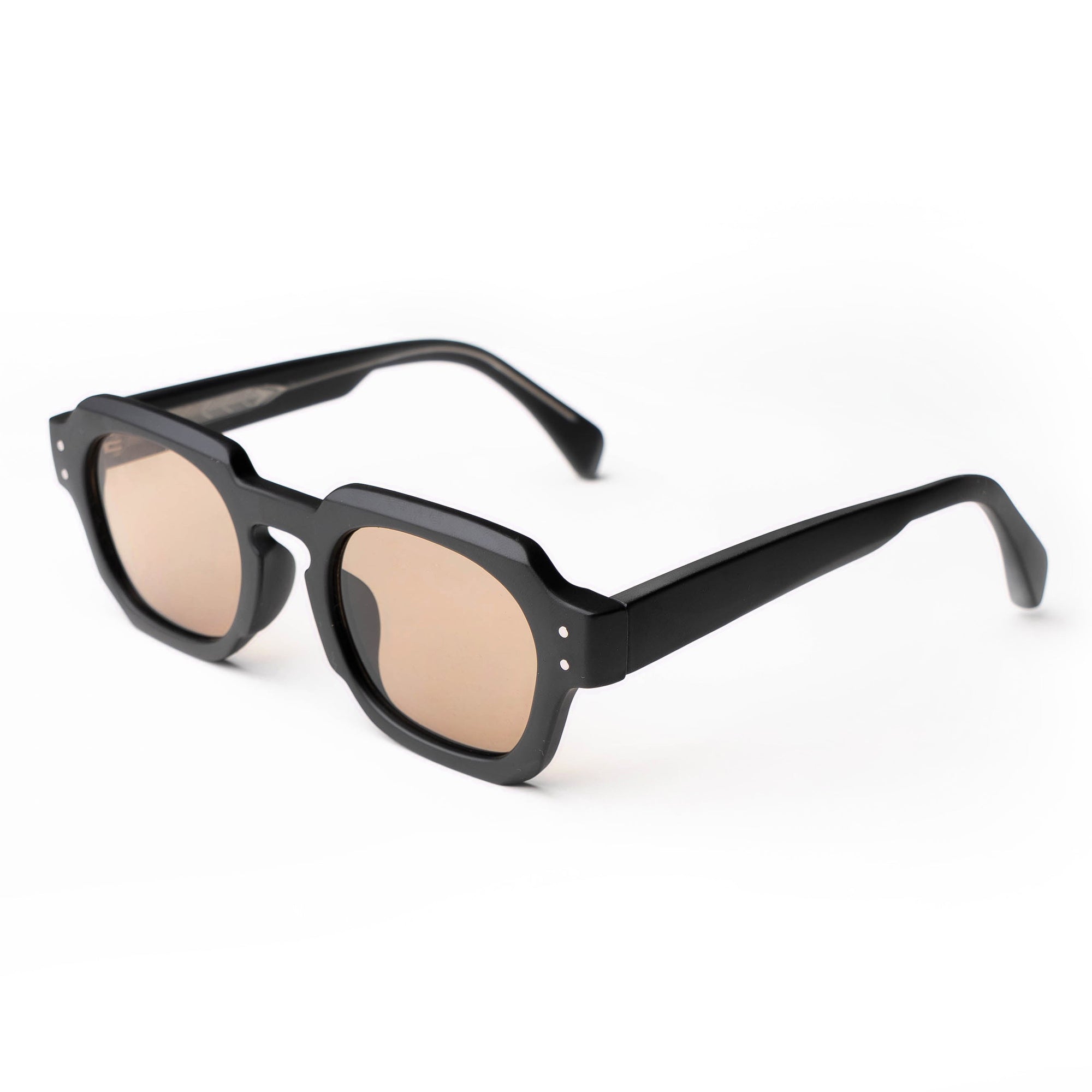 [ Bolt ] Unisex Geometric Sunglasses - Biege