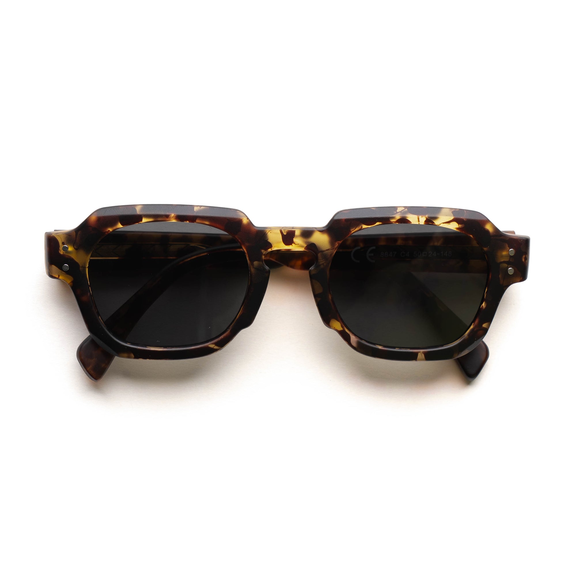 [ Bolt ] Unisex Geometric Sunglasses - Leopard