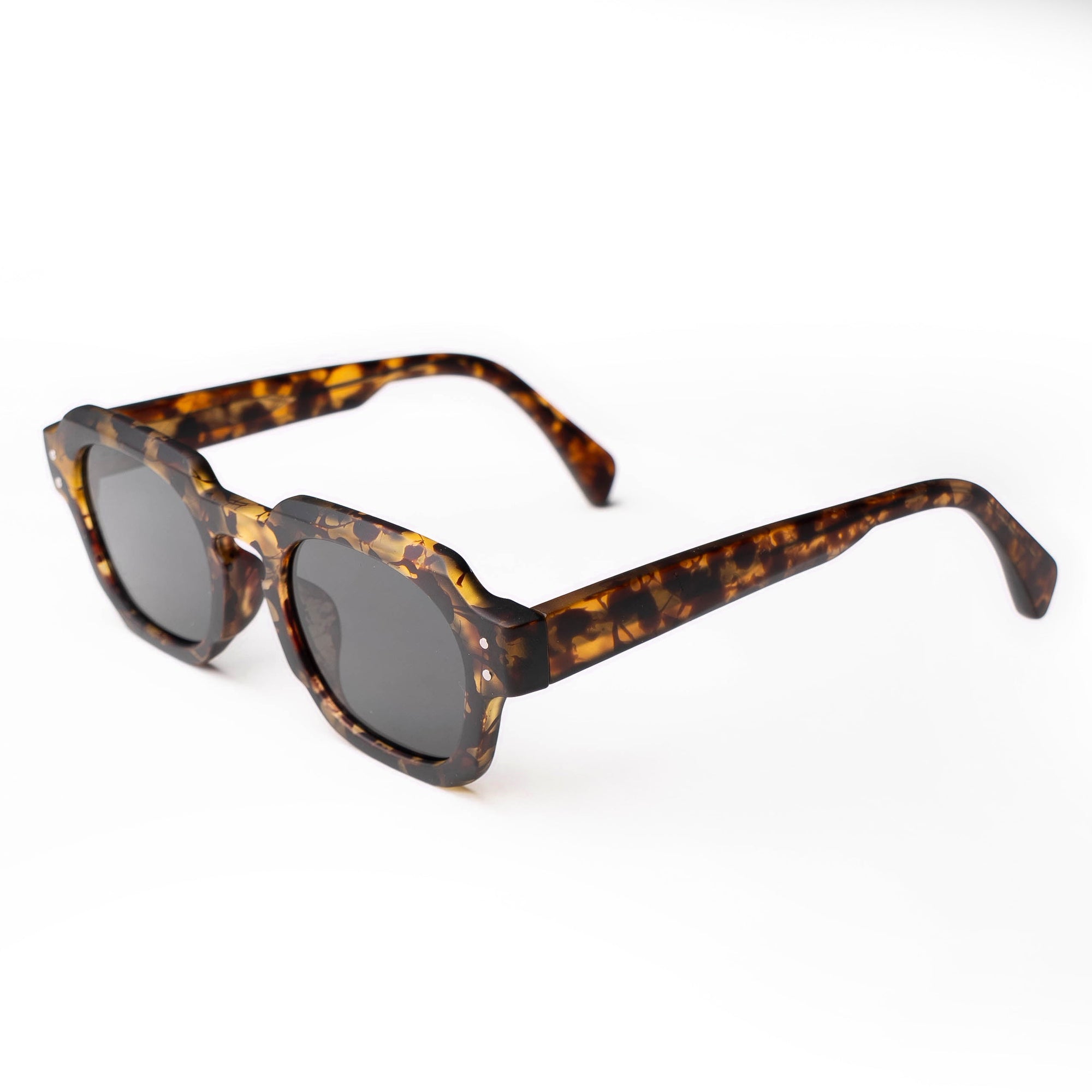 [ Bolt ] Unisex Geometric Sunglasses - Leopard