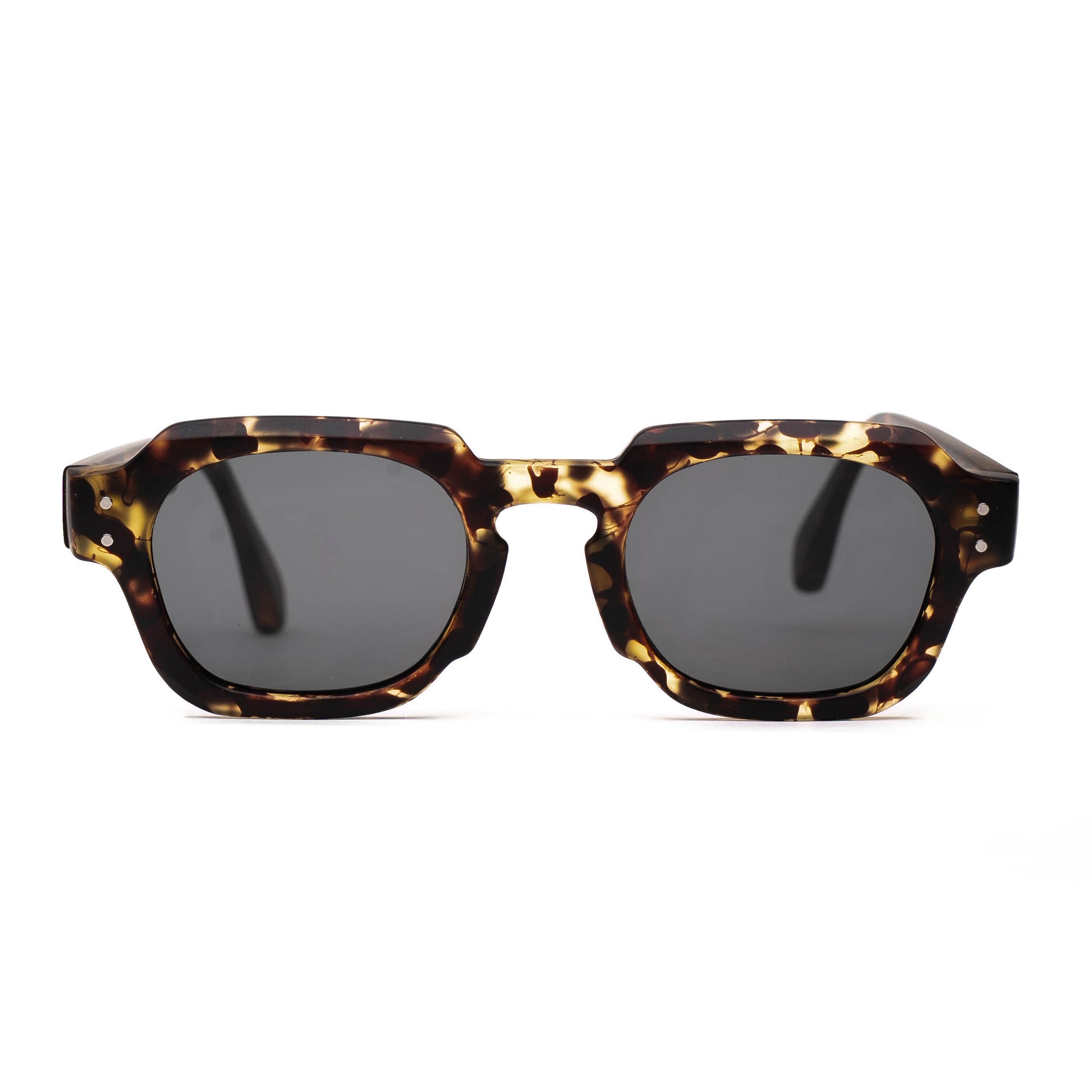 [ Bolt ] Unisex Geometric Sunglasses - Leopard