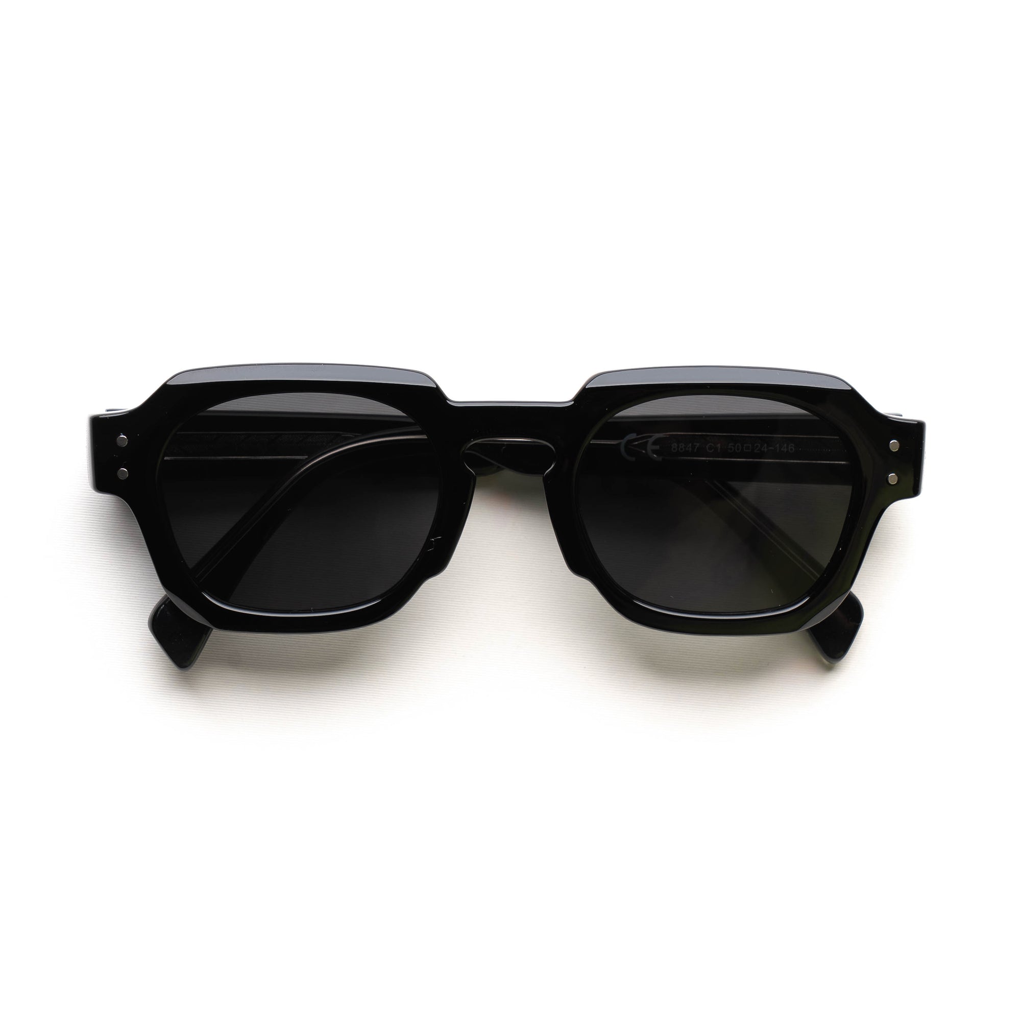 [ Bolt ] Unisex Geometric Sunglasses - Black