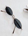 [ Siobhan ] Black Oval Metal Sunglasses - projectshades