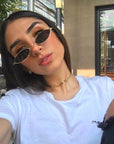 [ Siobhan ] Black Oval Metal Sunglasses - projectshades