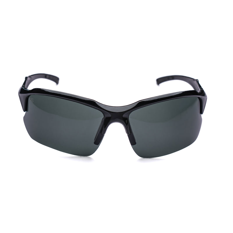 [ Zod ] Semi-Rimless Polarised Sunglasses : Black - projectshades
