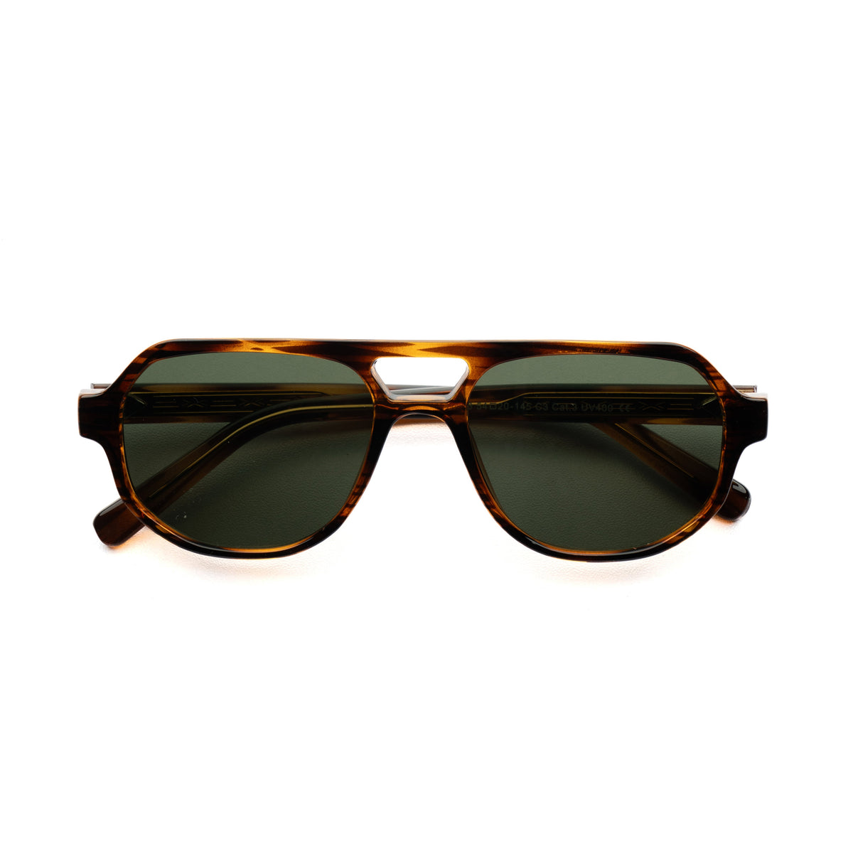 [ Hyperion ] Double-Bridge Aviator Sunglasses : Olive Green