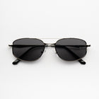 [ Orpheus ] Slim Metal Navigator Sunglasses : Black/Silver