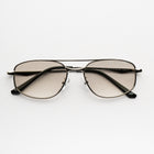 [ Orpheus ] Slim Metal Navigator Sunglasses : Clear/Silver