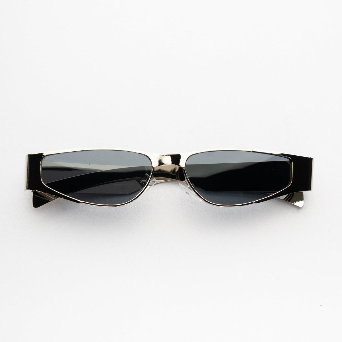 [ Perseus ] Futuristic Metal Sunglasses : Black/Silver
