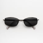 [ Iris ] Slim Geometric Metal Sunglasses : Black/Silver
