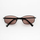 [ Iris ] Slim Geometric Metal Sunglasses : Brown