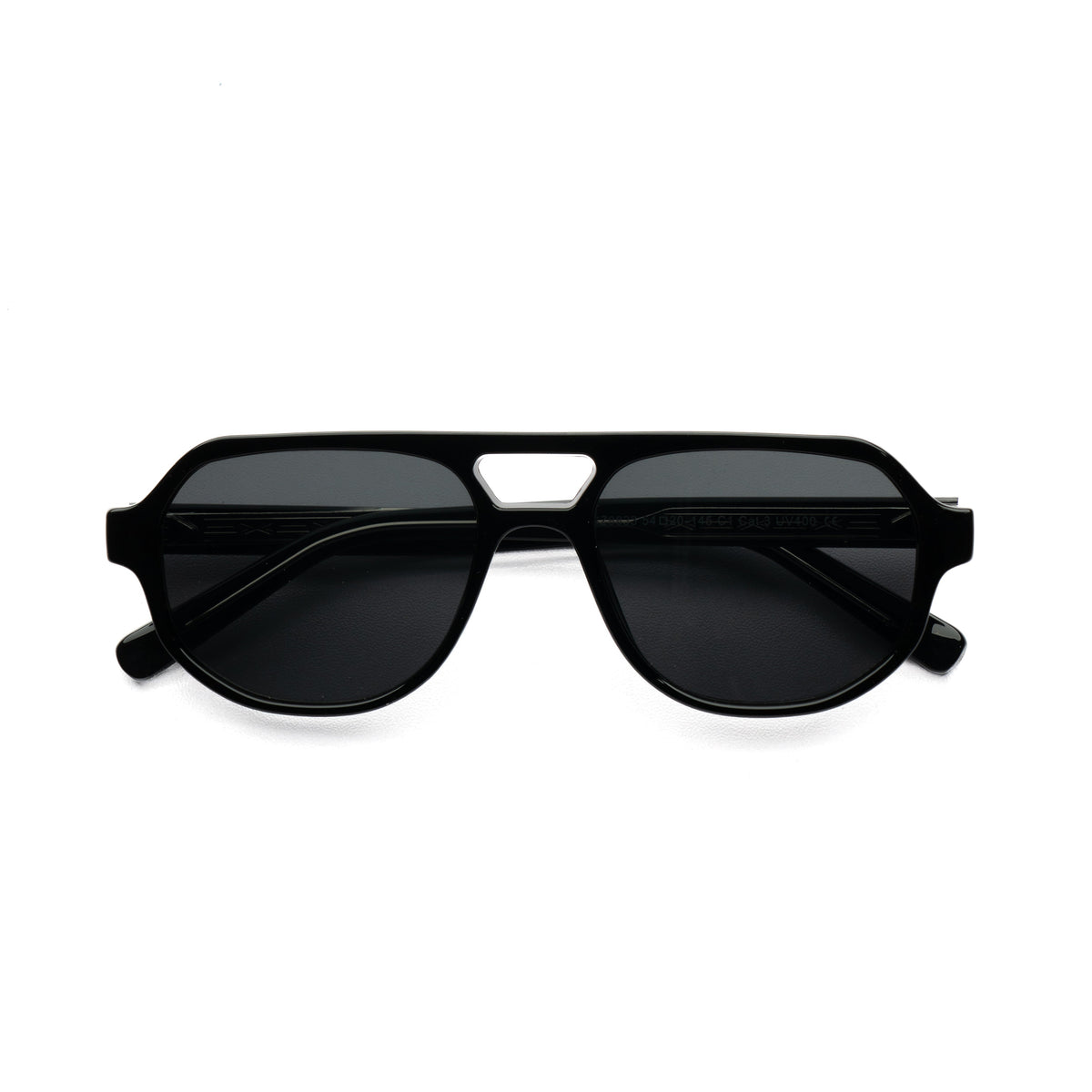 [ Hyperion ] Double-Bridge Aviator Sunglasses : Black
