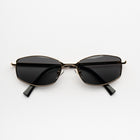 [ Iris ] Slim Geometric Metal Sunglasses : Black/Gold