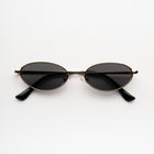 [ Echo ] Slim Oval Sunglasses : Black/Gold