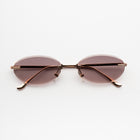 [ Aura ] Rimless Oval Sunglasses : Purple