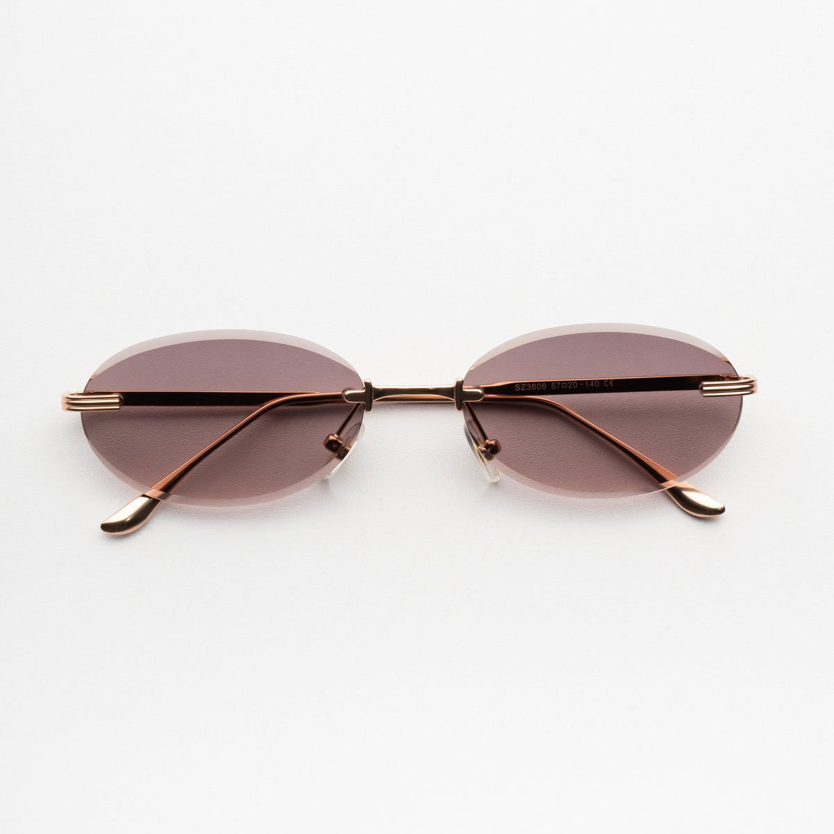 [ Aura ] Rimless Oval Sunglasses : Purple