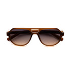 [ Hyperion ] Double-Bridge Aviator Sunglasses : Brown