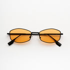 [ Daedalus ] Slim Faceted Metal Sunglasses : Orange/Black