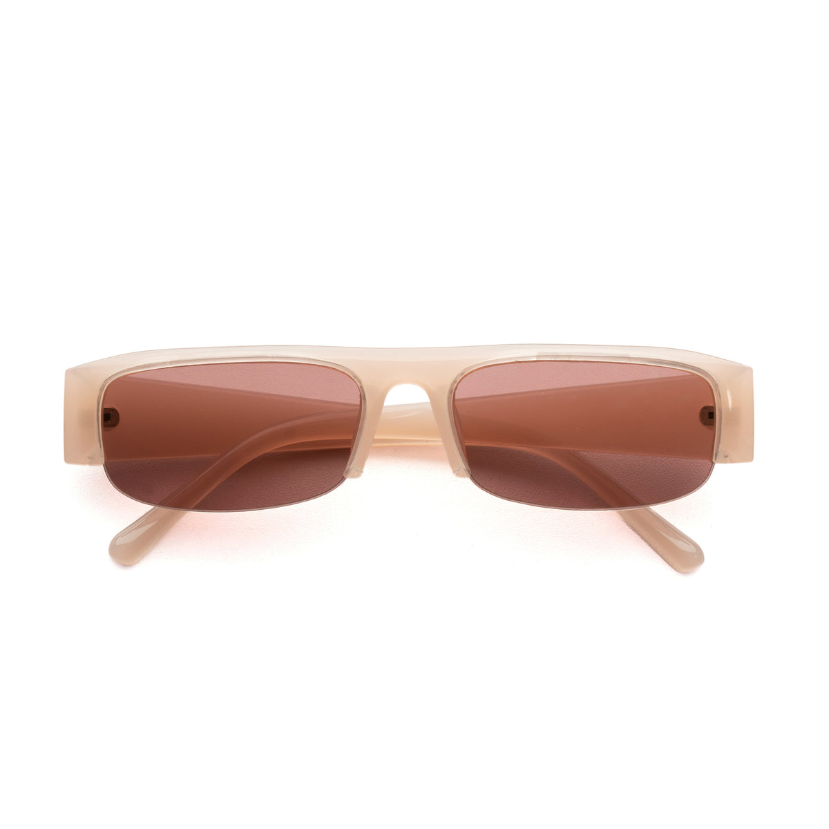 [ Nemesis ] Flat-top Y2k Sunglasses : Cream