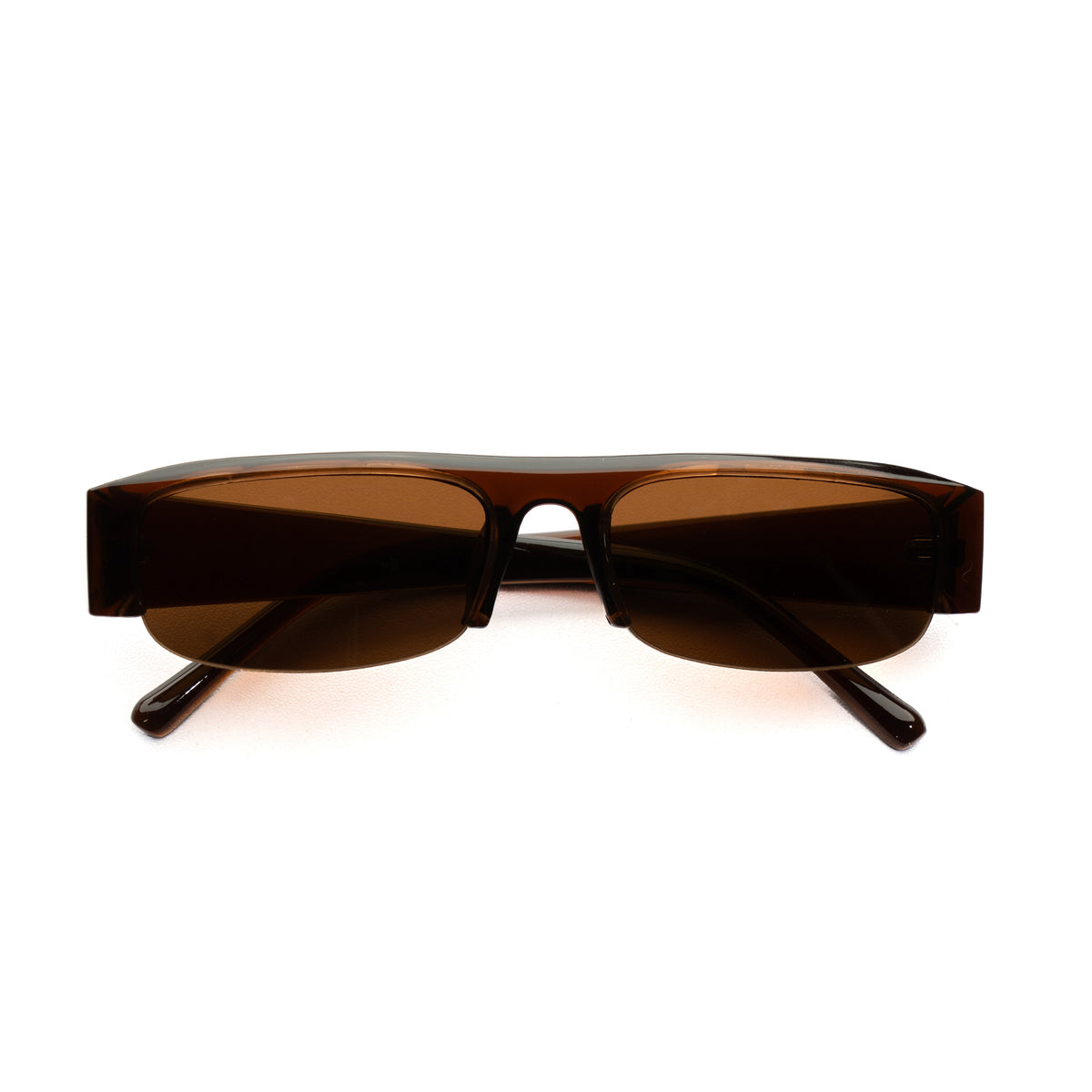 [ Nemesis ] Flat-top Y2k Sunglasses : Brown