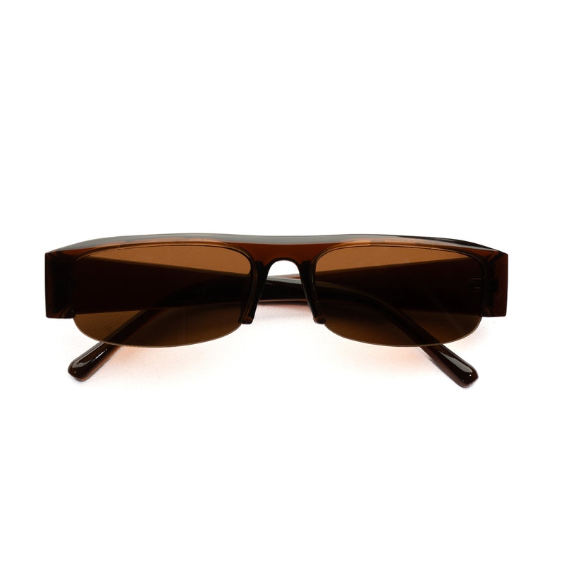 [ Nemesis ] Flat-top Y2k Sunglasses : Brown