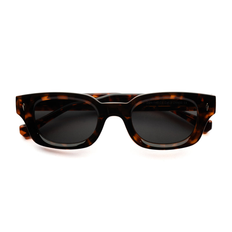 [ Atlas ] Chunky Rectangular Sunglasses : Leopard