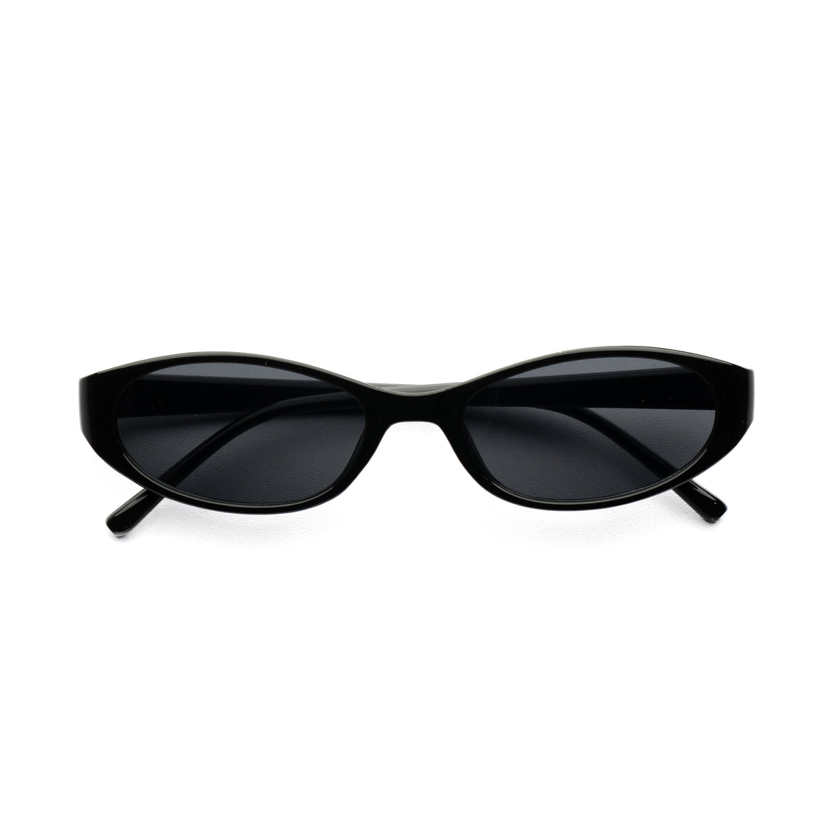 [ Nyx ] Slim 90s Oval Sunglasses : Black