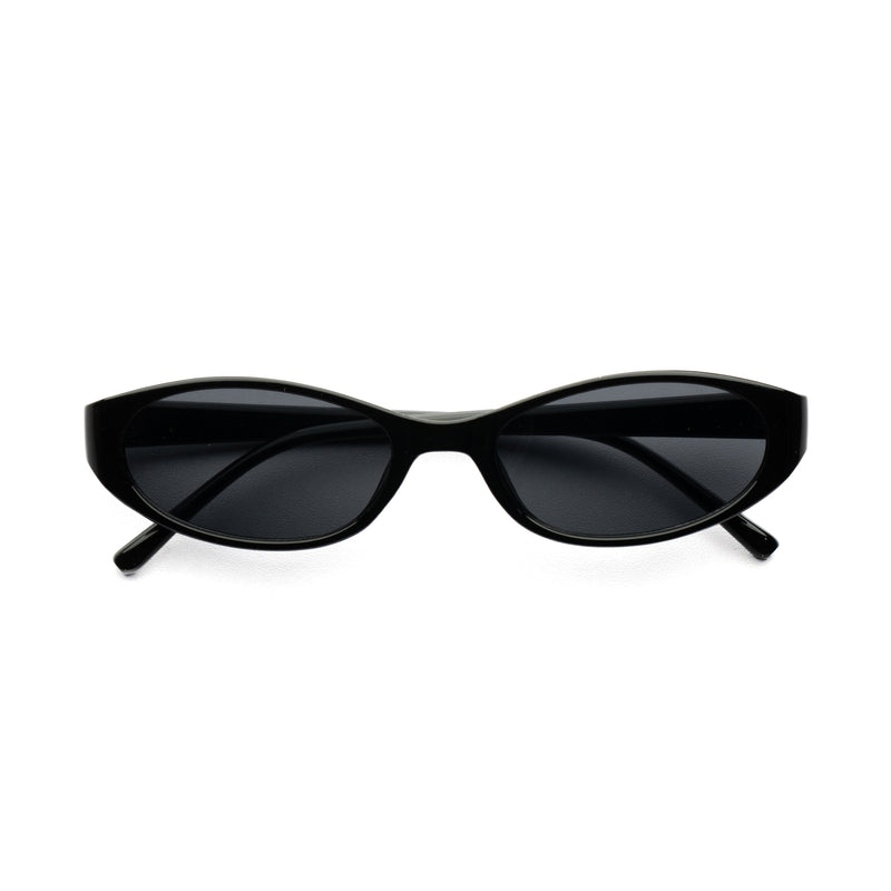 [ Nyx ] Slim 90s Oval Sunglasses : Black