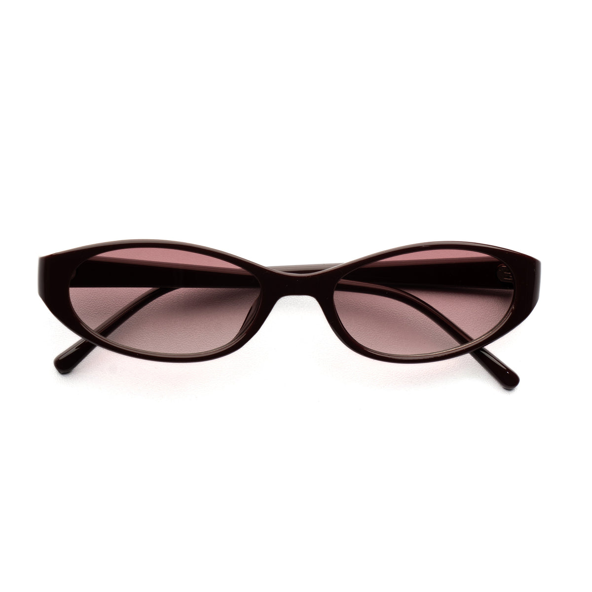 [ Nyx ] Slim 90s Oval Sunglasses : Cherry