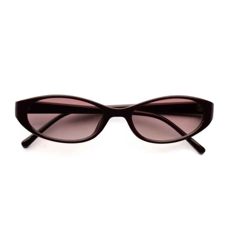 [ Nyx ] Slim 90s Oval Sunglasses : Cherry