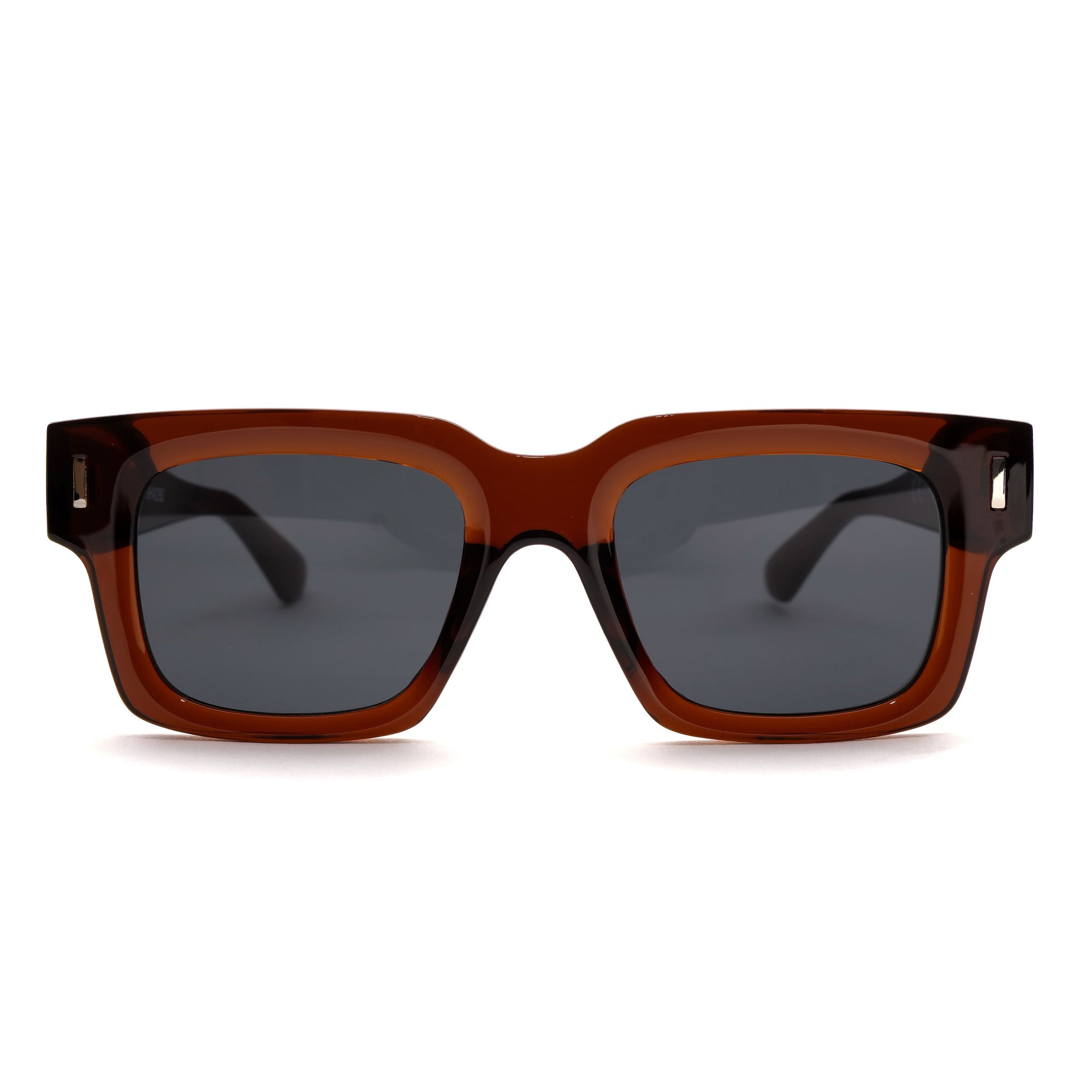 [ Archetype ] Oversized Rectangular Sunglasses : Brown - projectshades