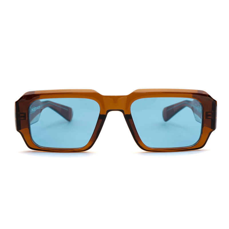 [ Brut ] Chunky Rectangular Sunglasses : BrownBlue - projectshades