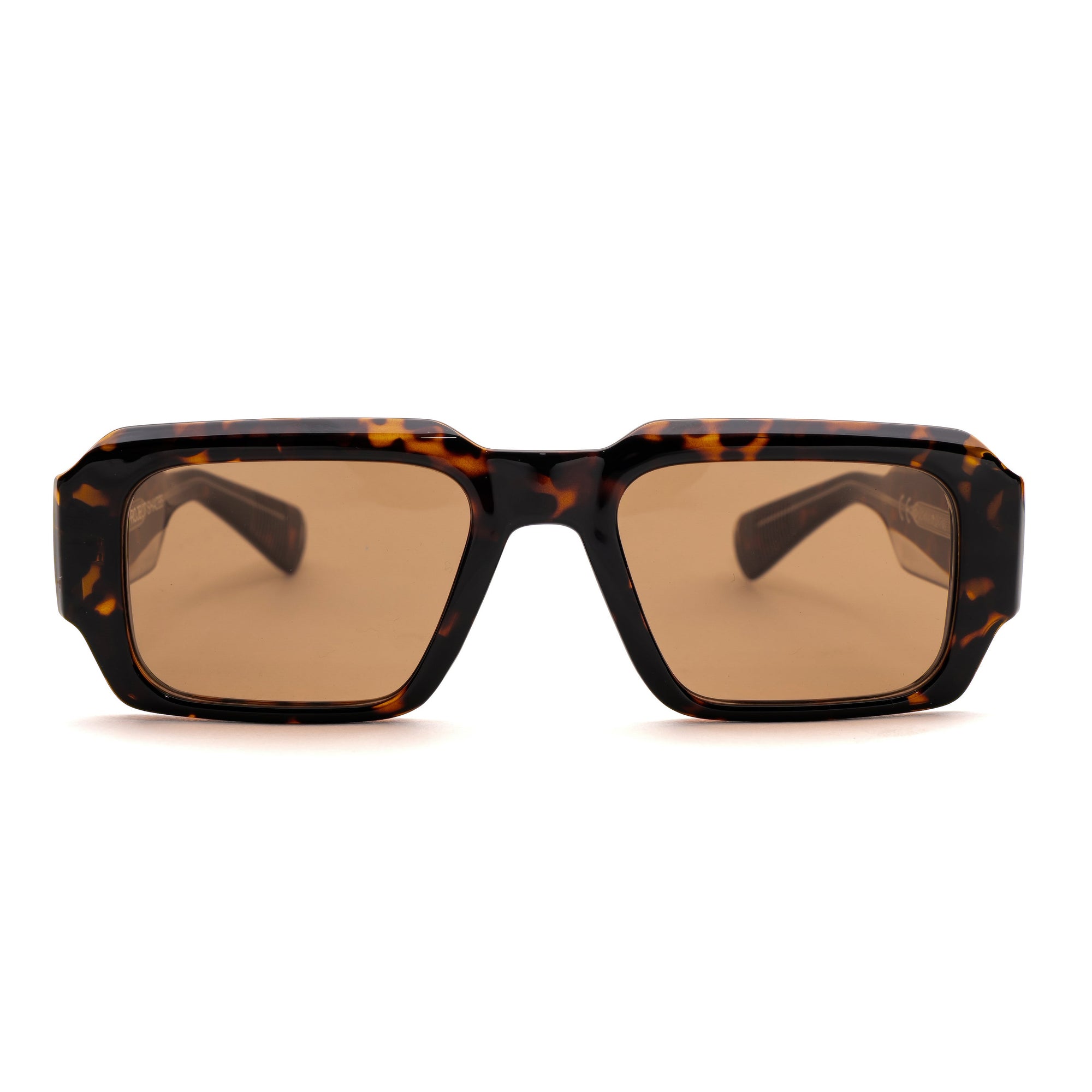 [ Brut ] Chunky Rectangular Sunglasses : Brown Tortoise - projectshades
