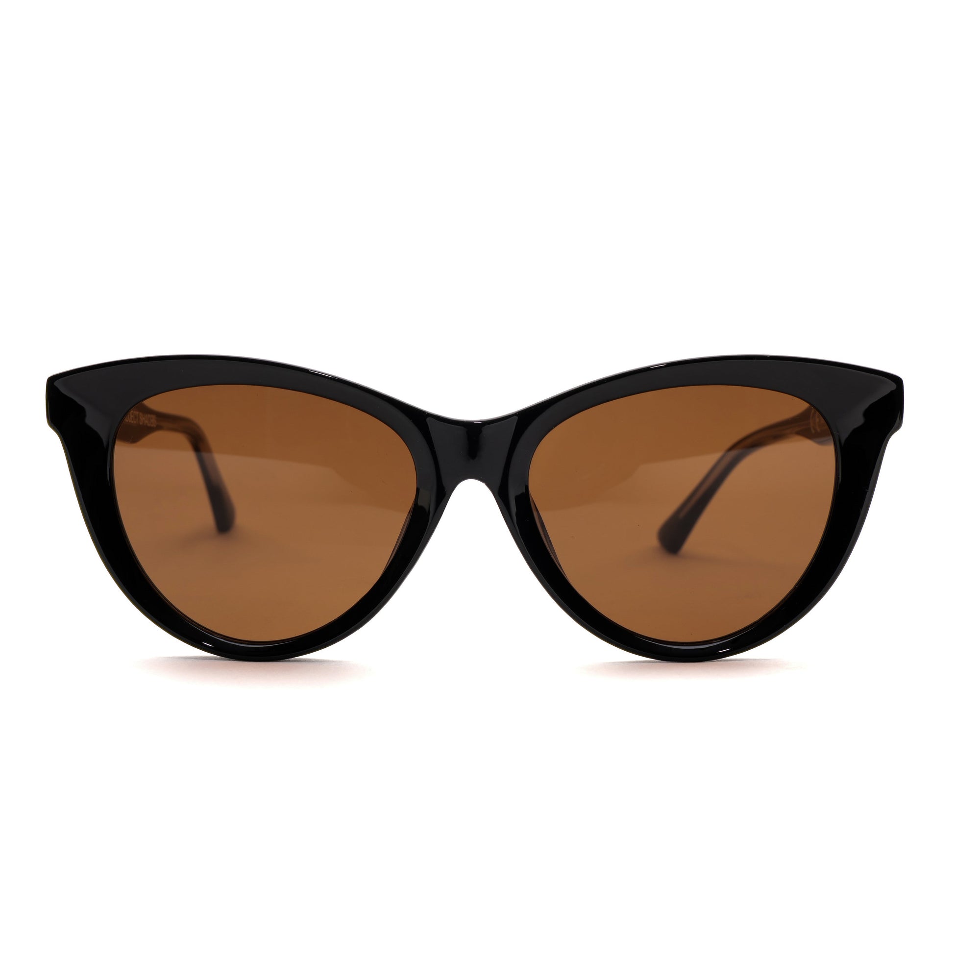 [ Luna ] Classic Cateye Sunglasses : Black Brown - projectshades