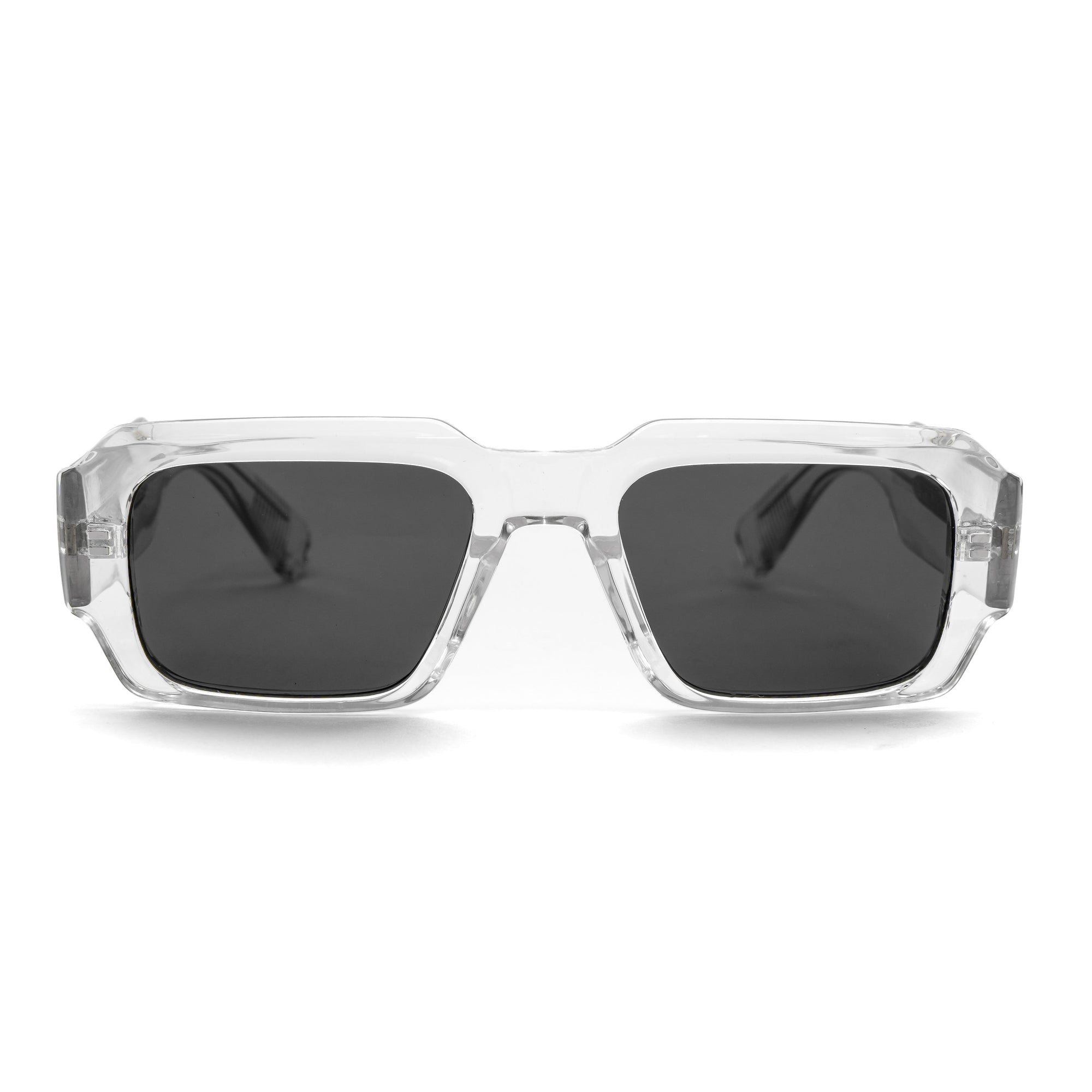 [ Brut ] Chunky Rectangular Sunglasses : Clear - projectshades