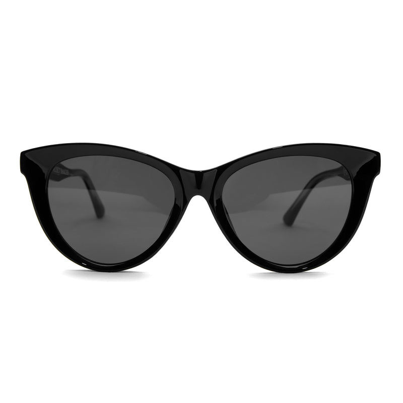 [ Luna ] Classic Cateye Sunglasses : Black - projectshades