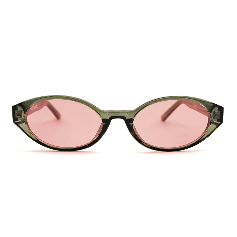 [ Contour ] Sleek Cutline Sunglasses : Green Pink - projectshades