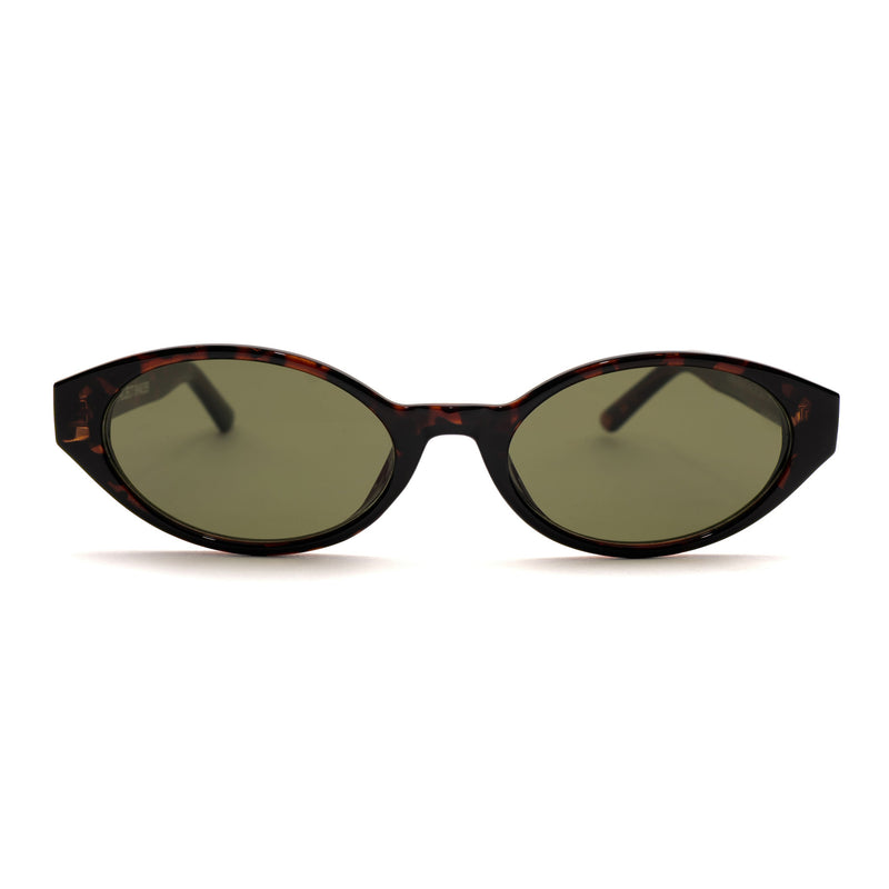 [ Contour ] Sleek Cutline Sunglasses : Green Leopard - projectshades