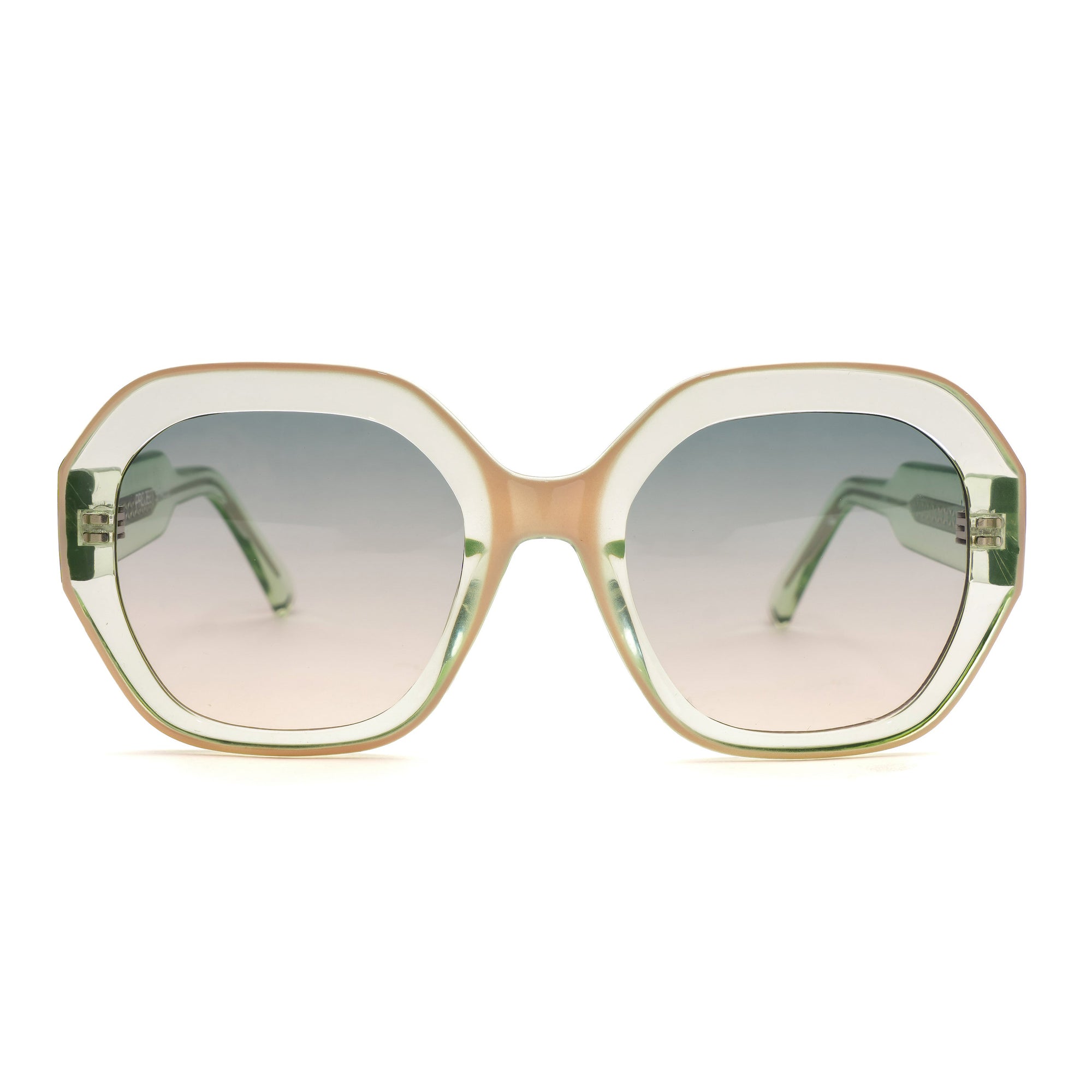 [ Blockout ] Oversized Oval Sunglasses : Green - projectshades
