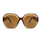 [ Blockout ] Oversized Oval Sunglasses : Brown - projectshades