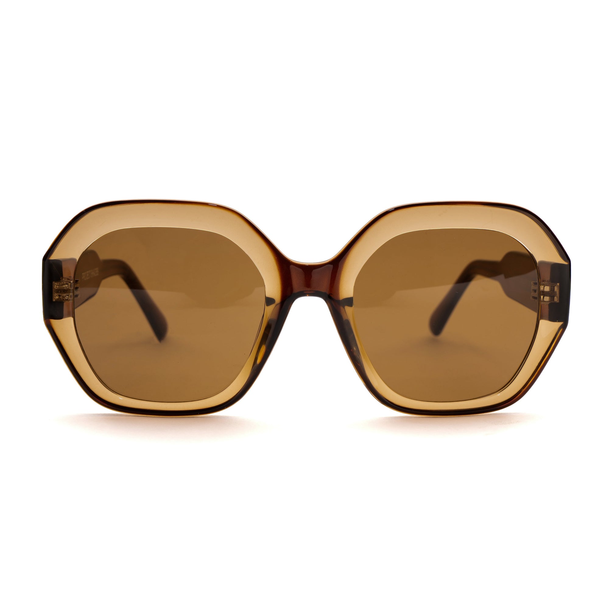 [ Blockout ] Oversized Oval Sunglasses : Brown - projectshades