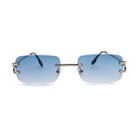[ Serendipity 2.0 ] Holiday Rimless Sunglasses : Blue - projectshades