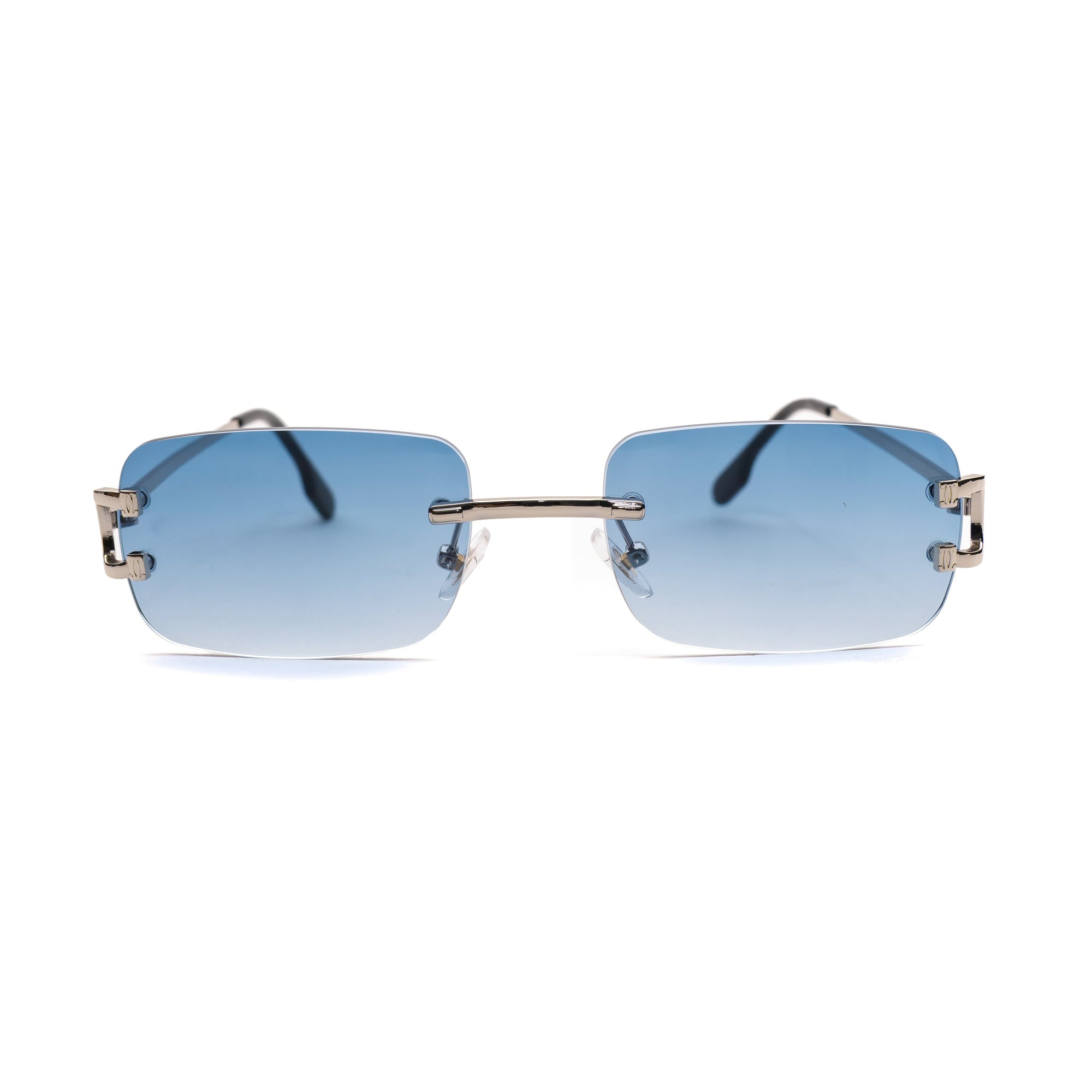 [ Serendipity 2.0 ] Holiday Rimless Sunglasses : Blue - projectshades