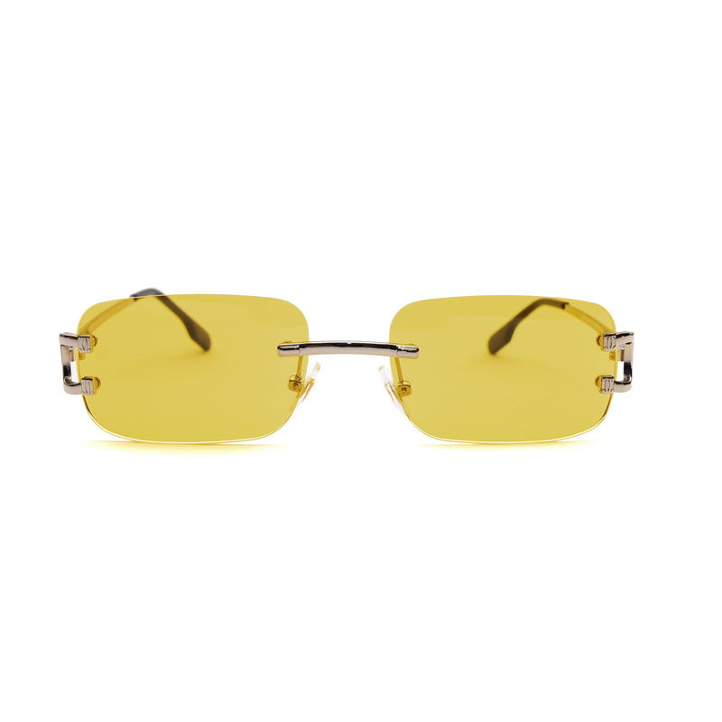 [ Serendipity 2.0 ] Holiday Rimless Sunglasses : Yellow - projectshades