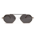 [ Hexwire ] Hexagonal Metal Sunglasses : Black Silver - projectshades