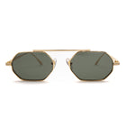 [ Hexwire ] Hexagonal Metal Sunglasses : Green - projectshades