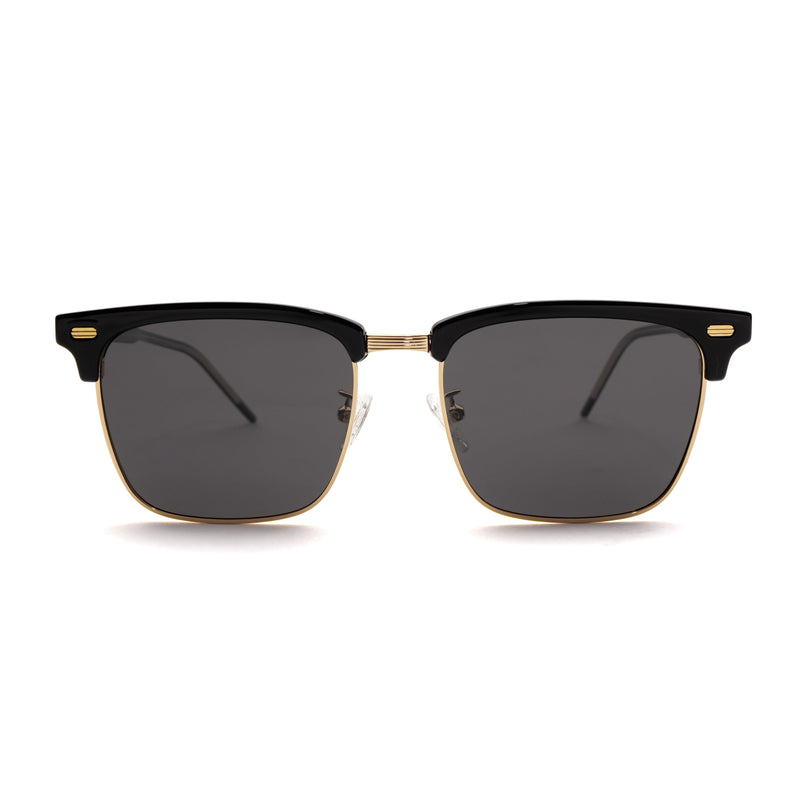 [ Offset ] Clubmaster Squared Sunglasses : Black Gold - projectshades
