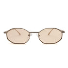 [ Tideline ] Angular Metal Sunglasses : Biege Silver - projectshades