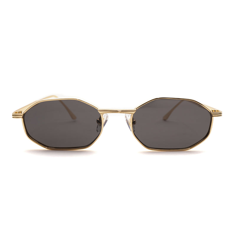 [ Tideline ] Angular Metal Sunglasses : Black Gold - projectshades