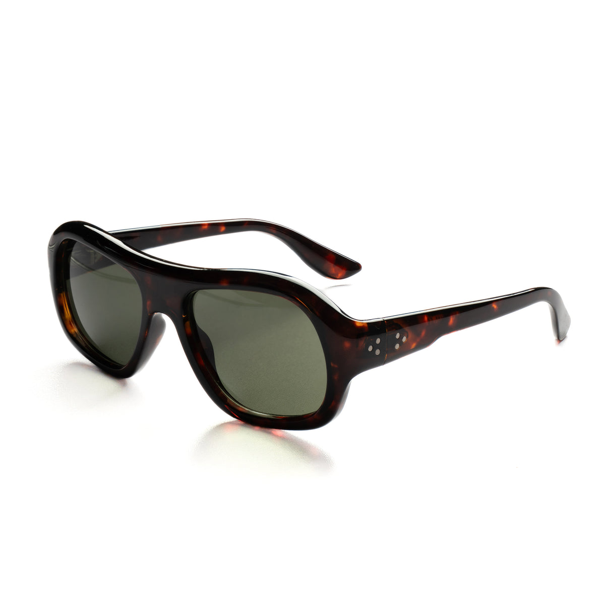 [ Ares ] Oversized High-Fashion Sunglasses : Leopard/Green
